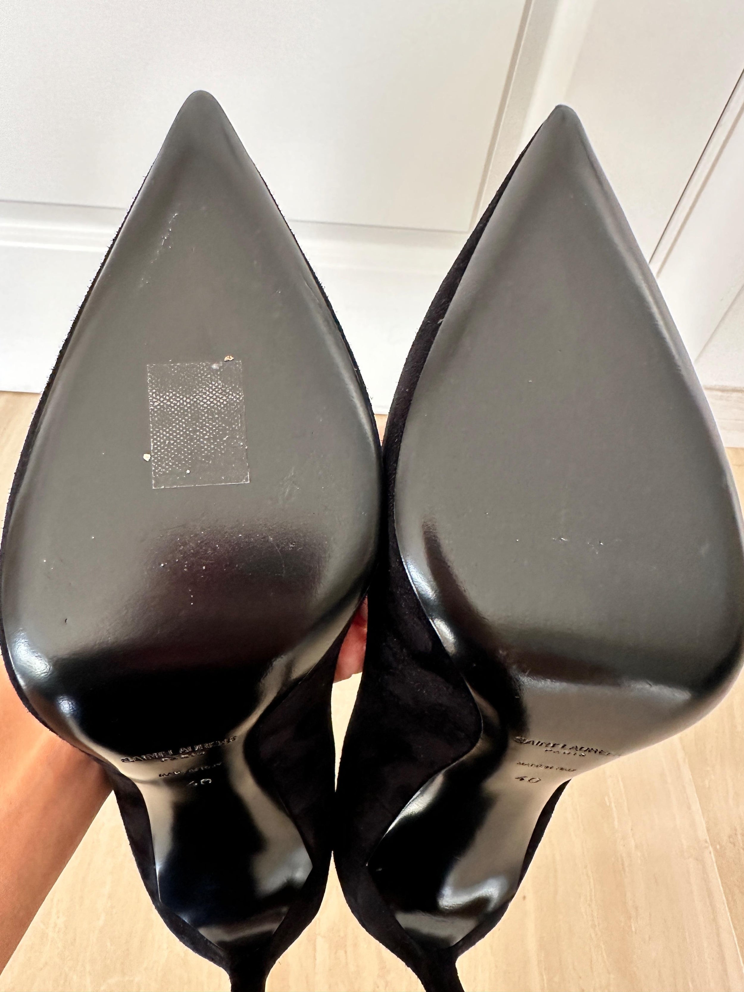 Saint Laurent Black Zoe Suede Stillettos