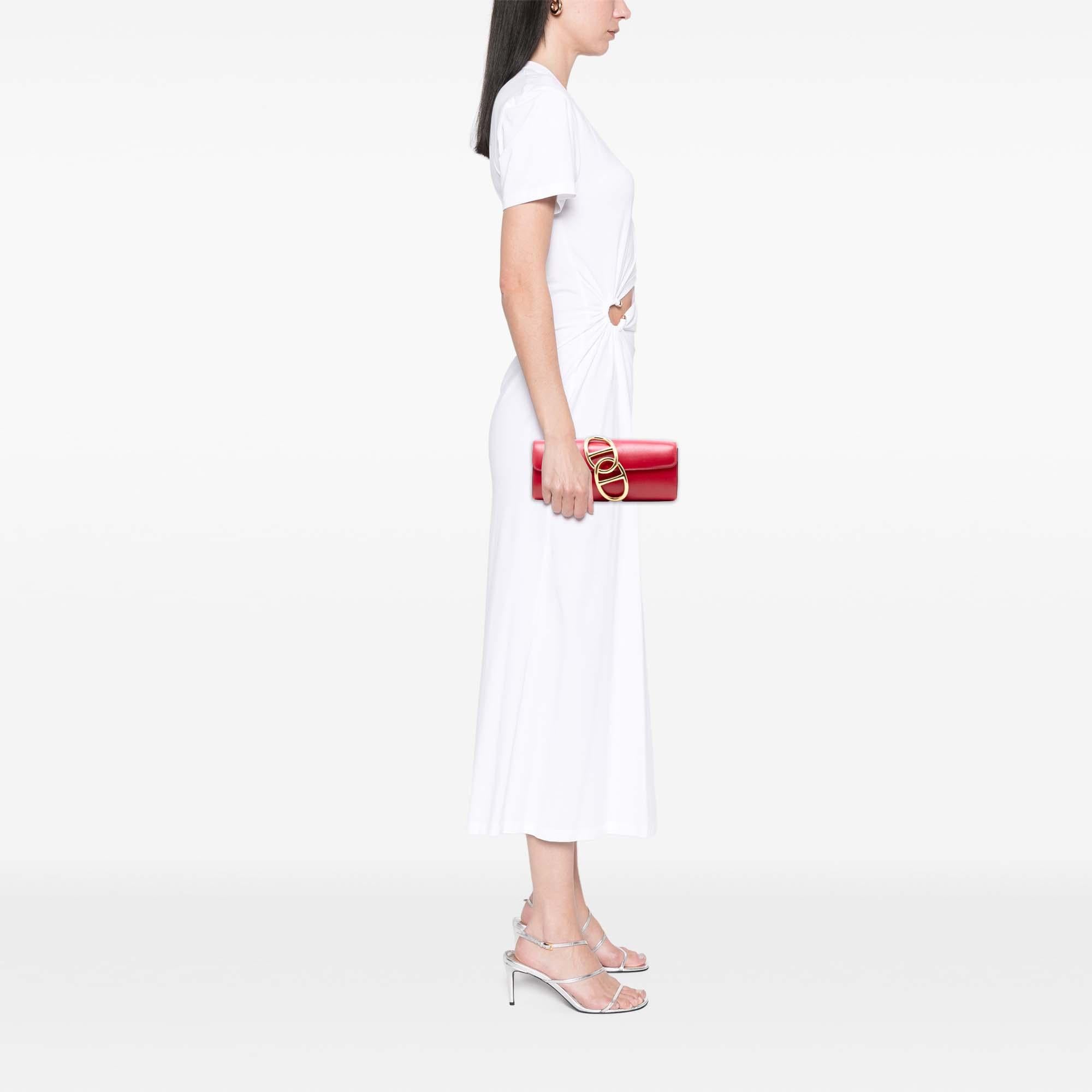 Hermes Rouge Vif Tadelakt Egee Clutch