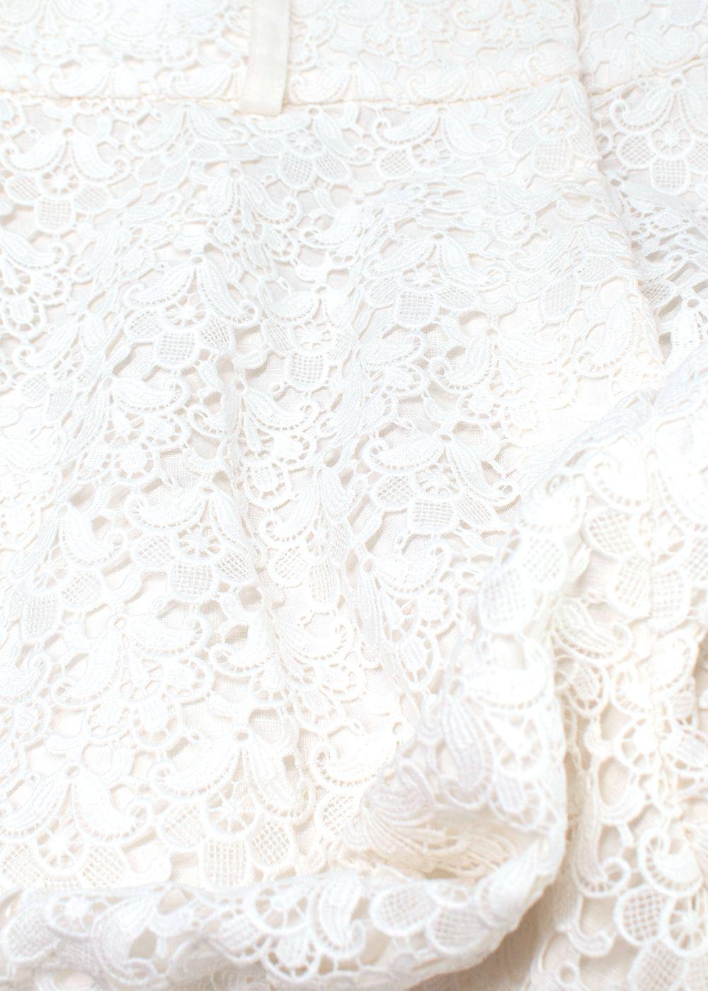 Zimmermann White Floral Crochet Trousers