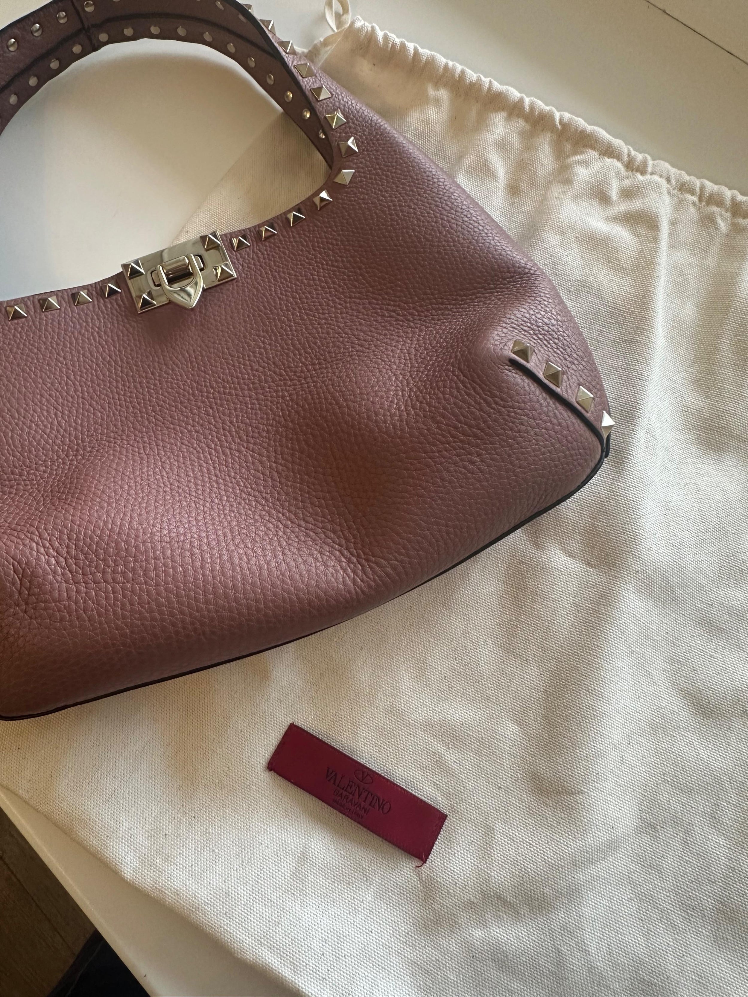 Valentino Pink Rockstud Shoulder  Bag
