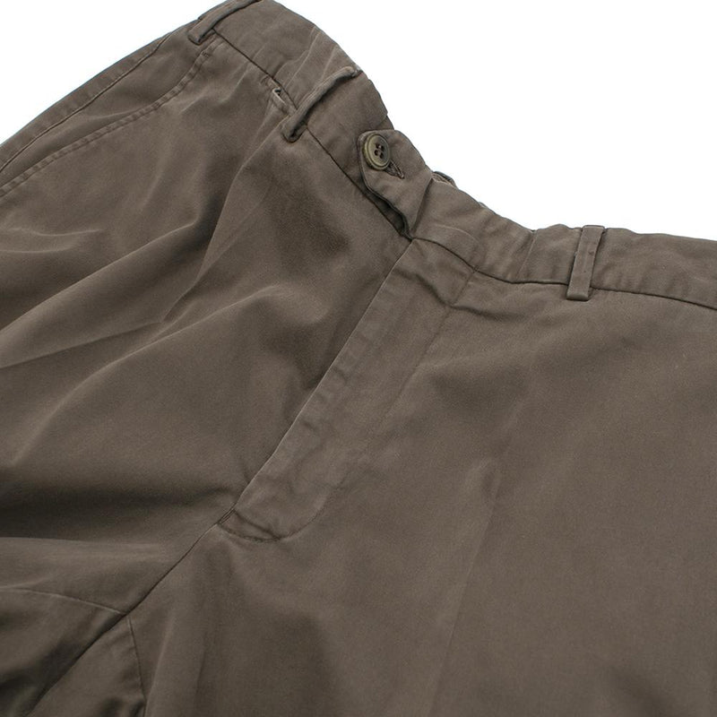 Canali Brown Cotton Straight Leg Trousers