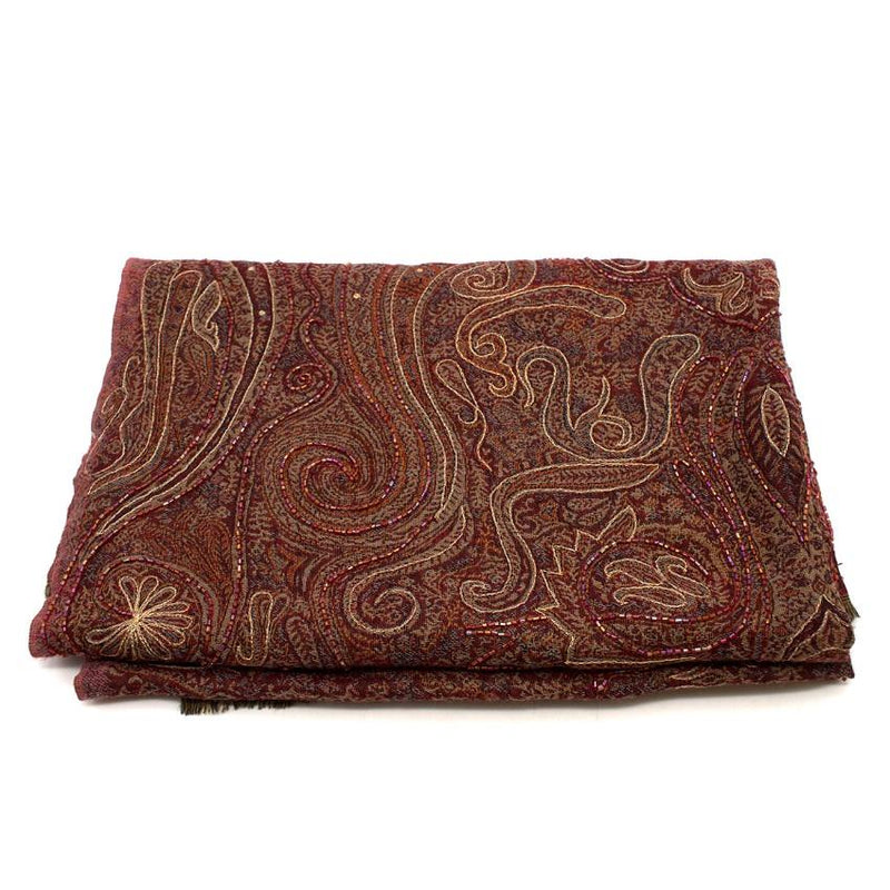 Bespoke embellished tapestry-jacquard scarf