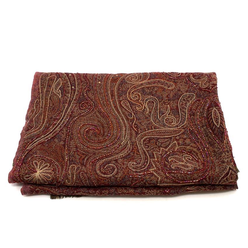 Bespoke embellished tapestry-jacquard scarf