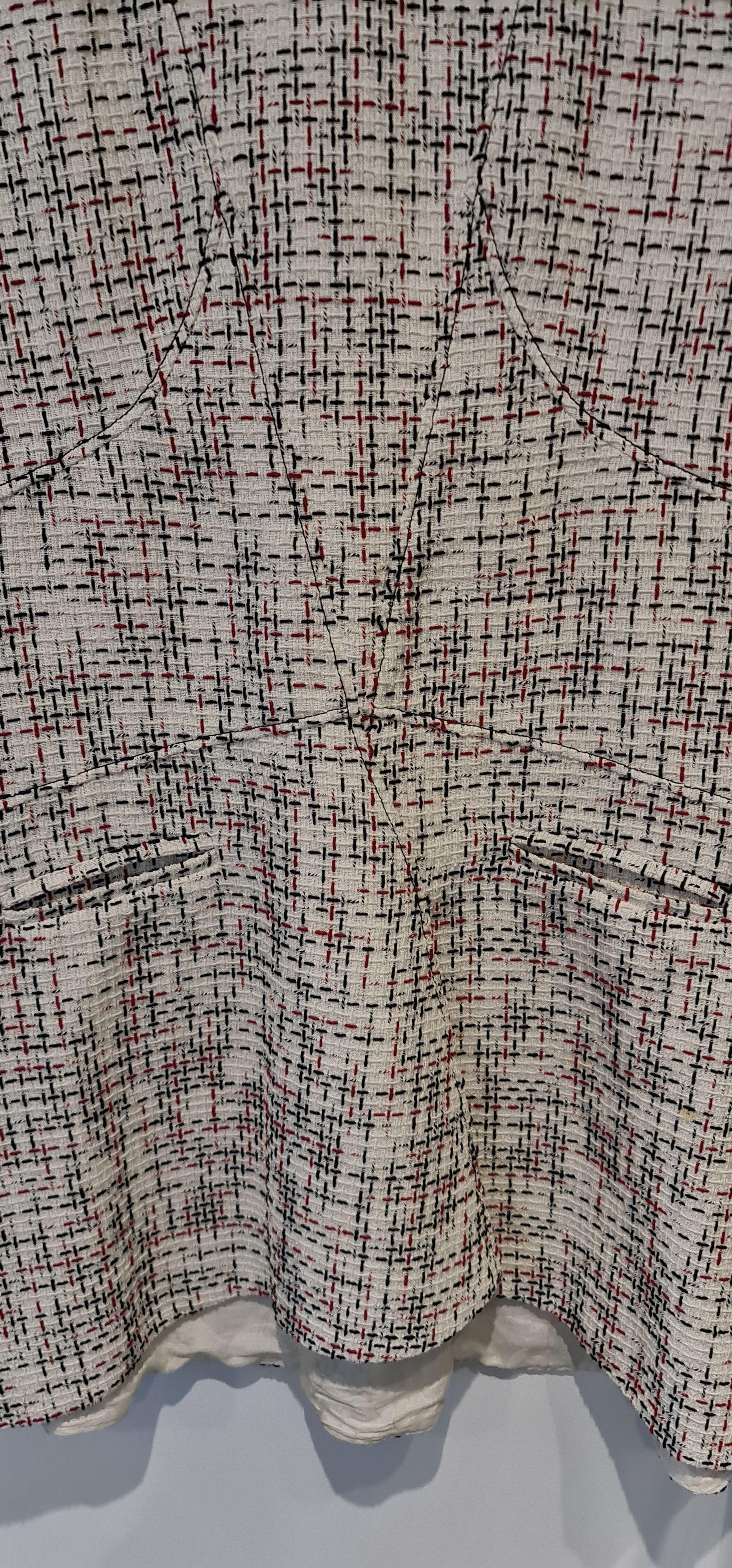 Chanel White Checked Tweed Dress