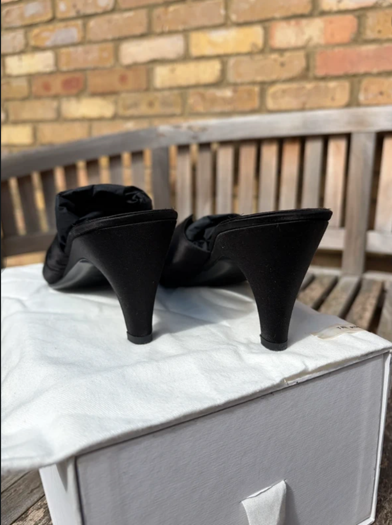 The Row Black Silk Mules