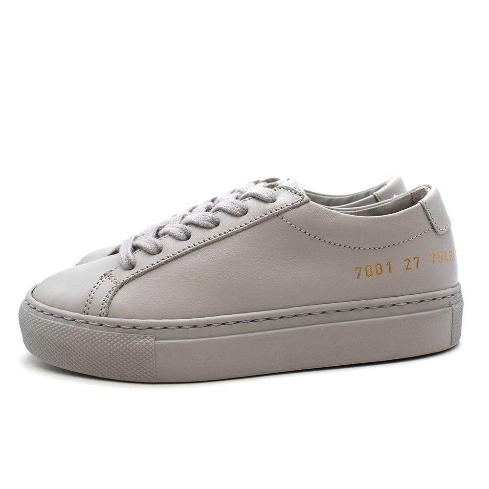 Achilles Grey Leather Trainers