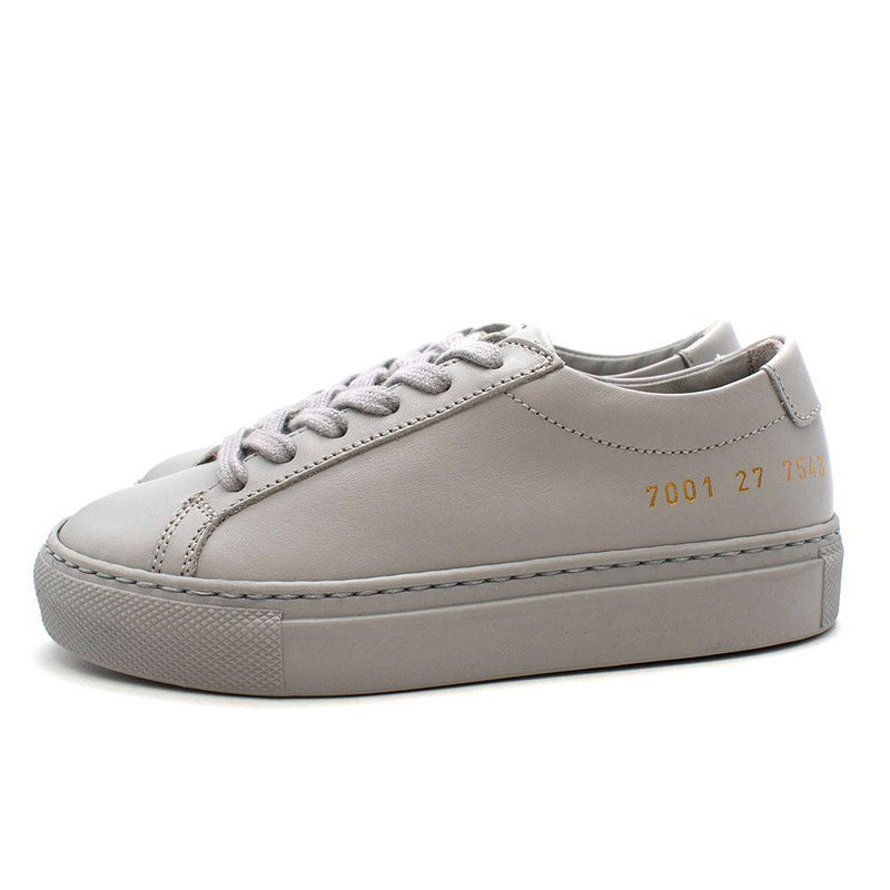 Achilles Grey Leather Trainers