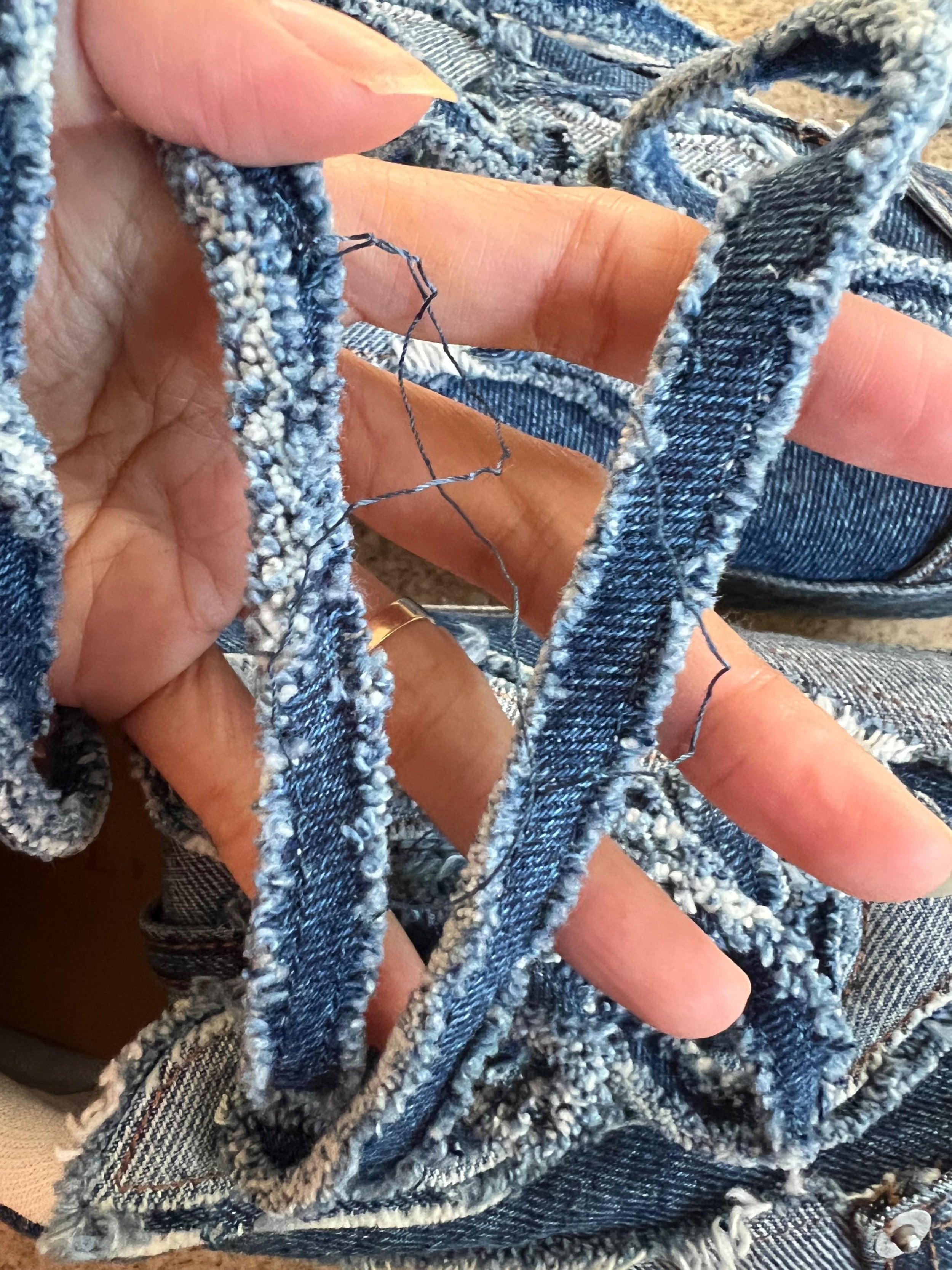Deconstructed Denim Sneakers