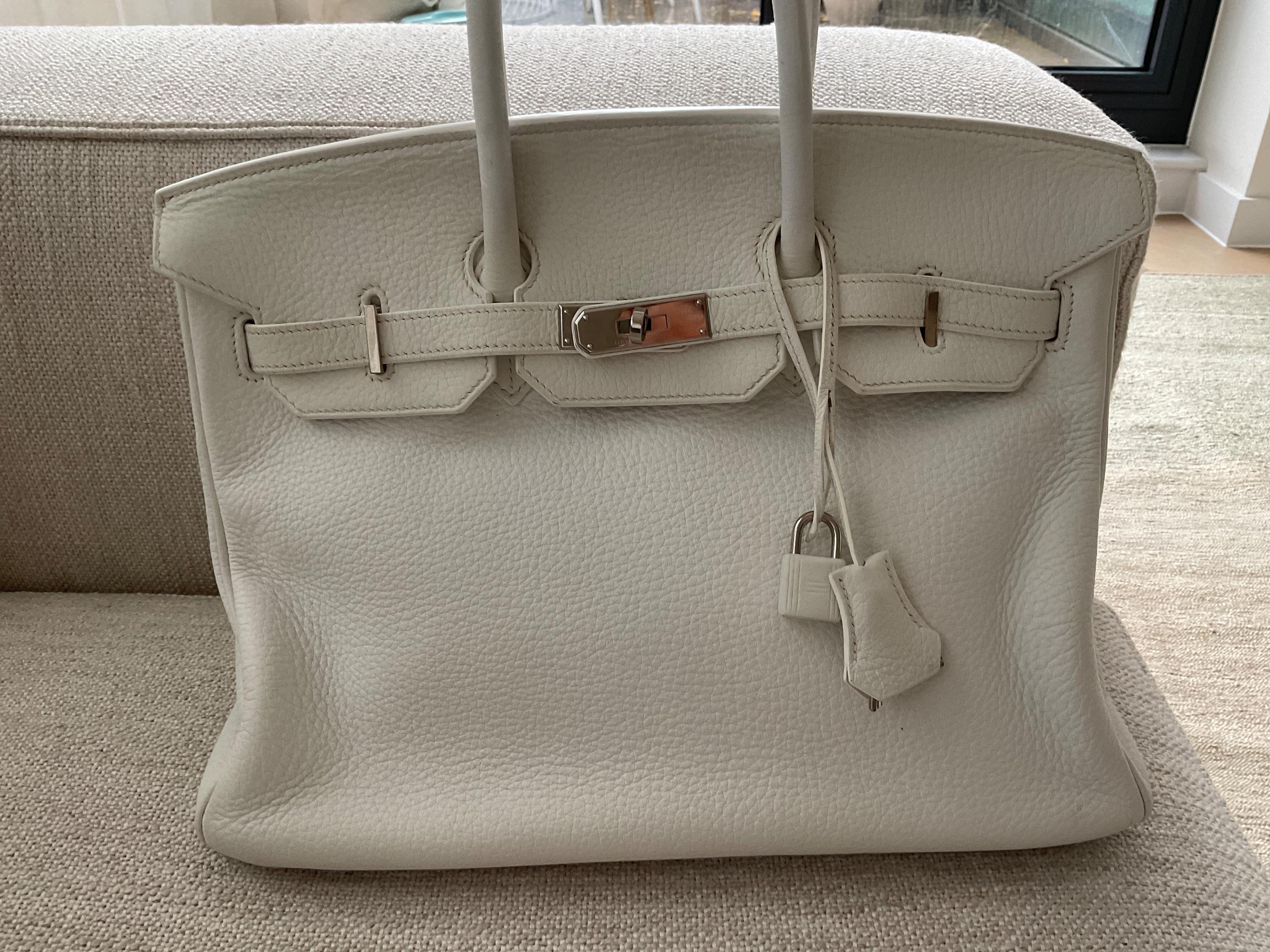 Hermes Birkin 35 Retourne in White Togo Leather with Palladium Hardware