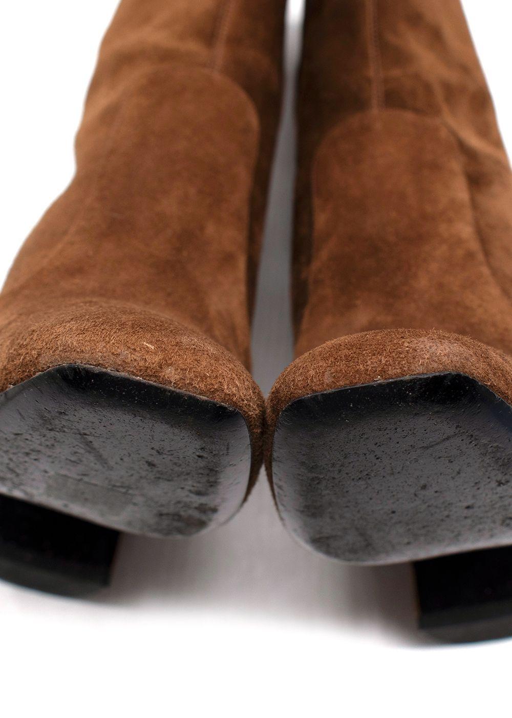 Saint Laurent Brown Suede Ankle Boots