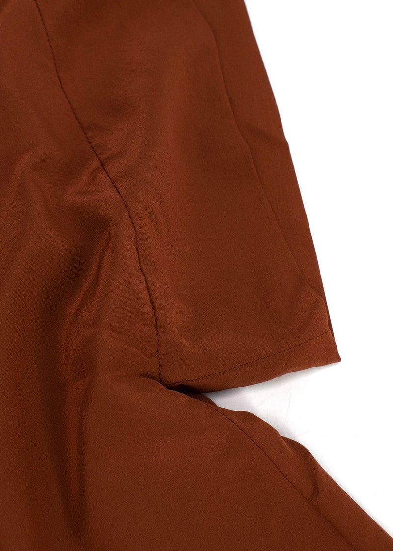 Chloe Wildwood Brown Silk V Neck Blouse
