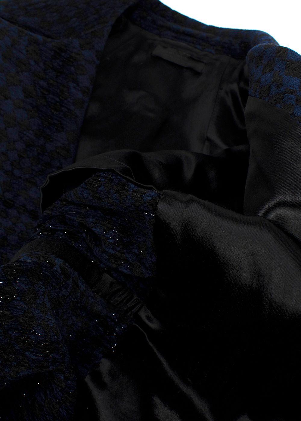 The Row Black and Blue Embroidered Glitter Jacket