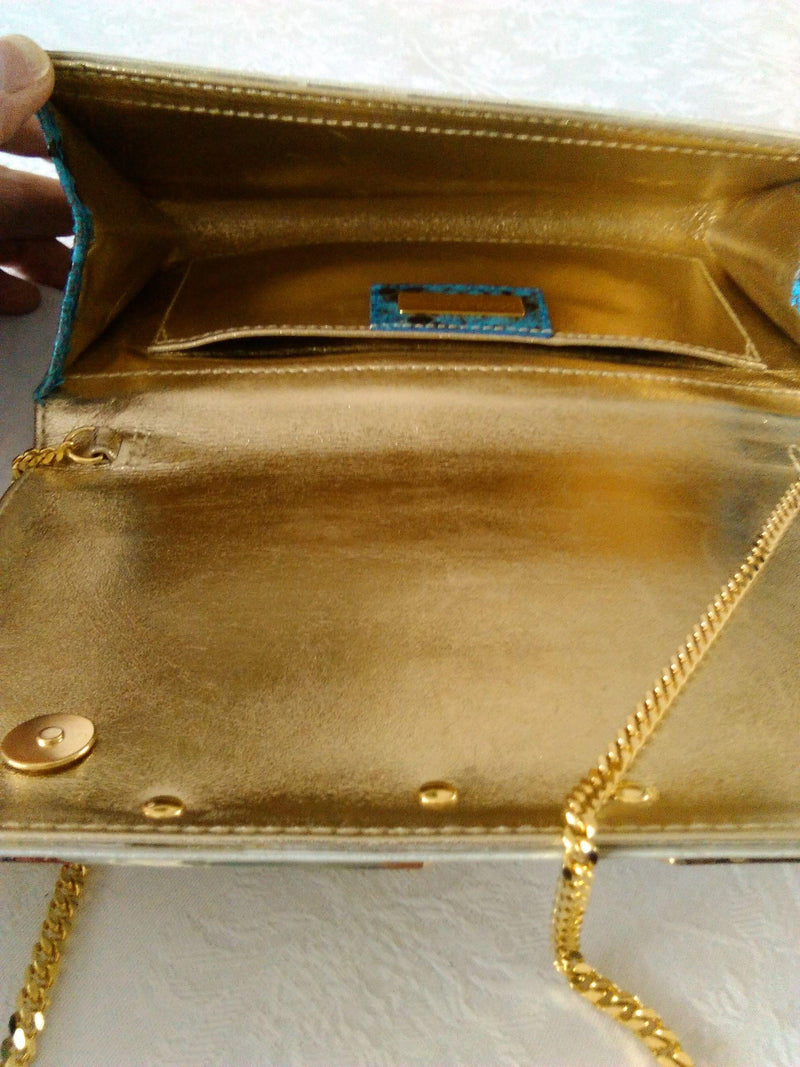 Dolce & Gabbana Python Panelled Epi Leather Clutch