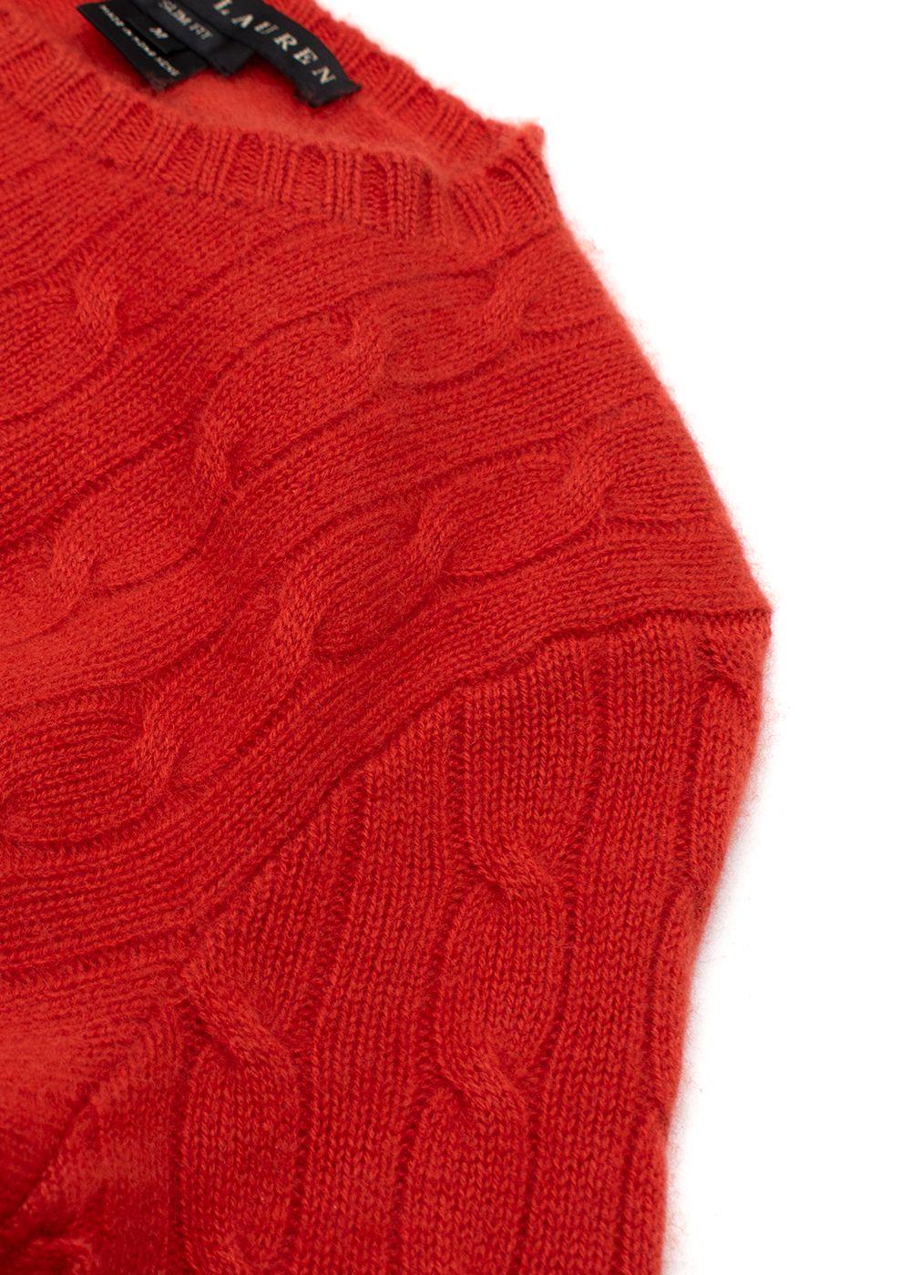 Ralph Lauren Orange Cable Knit Cashmere Jumper