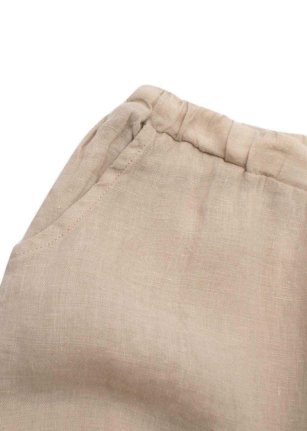 3-4Y Kids Beige Linen Pants