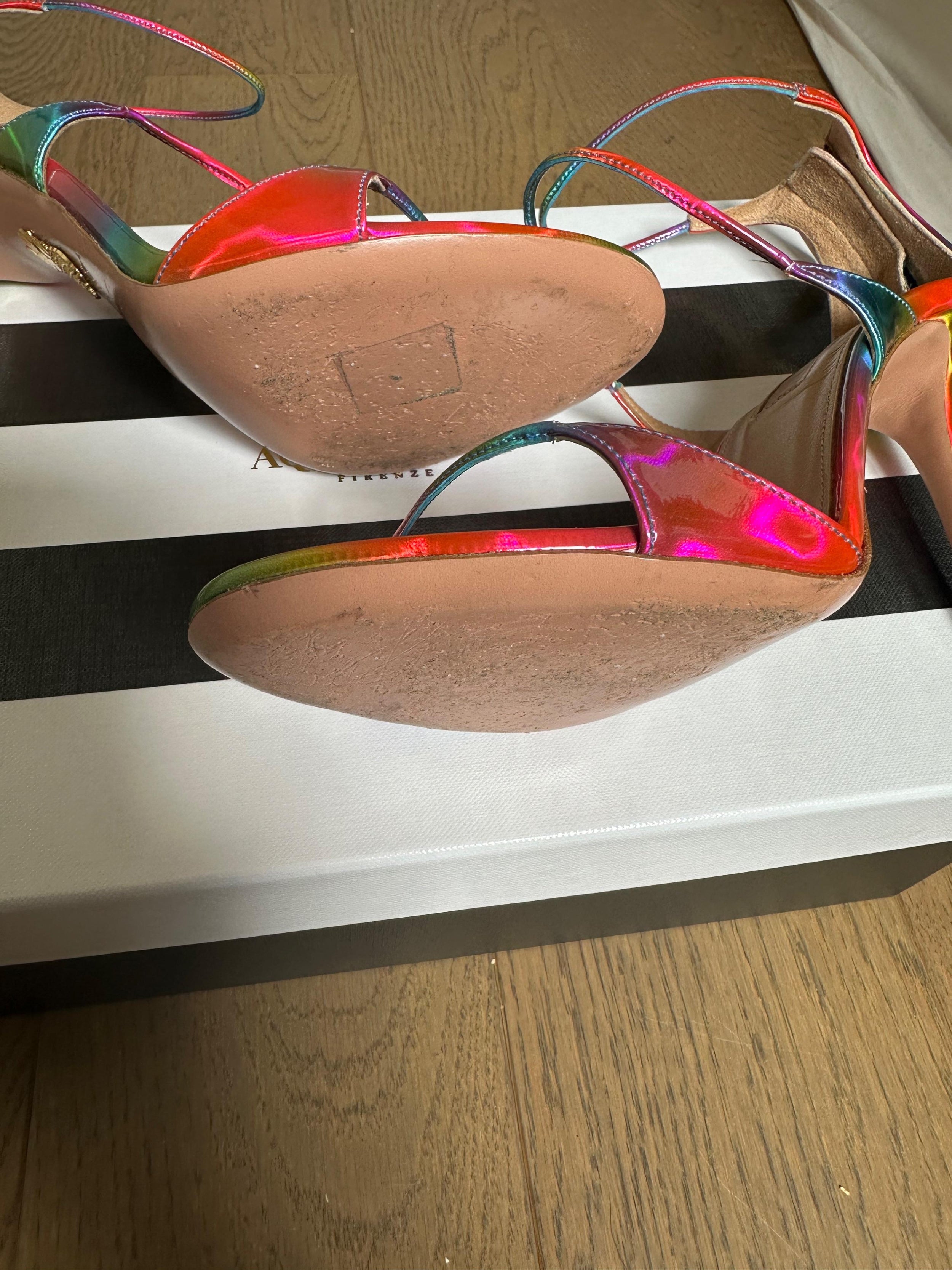 Aquazurra Hologram Heeled Sandals