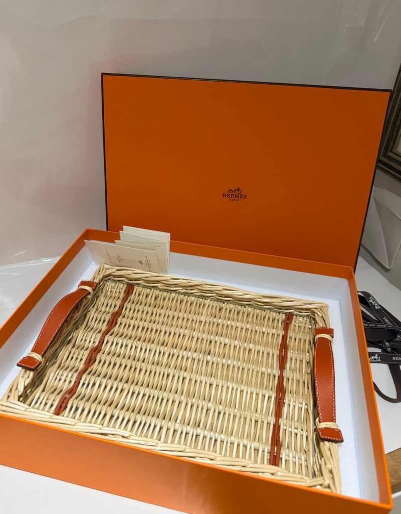 Hermes Rectangular Oseraie Wicker Tray