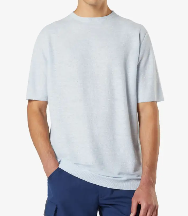 Linen Cotton Blend Knit T Shirt