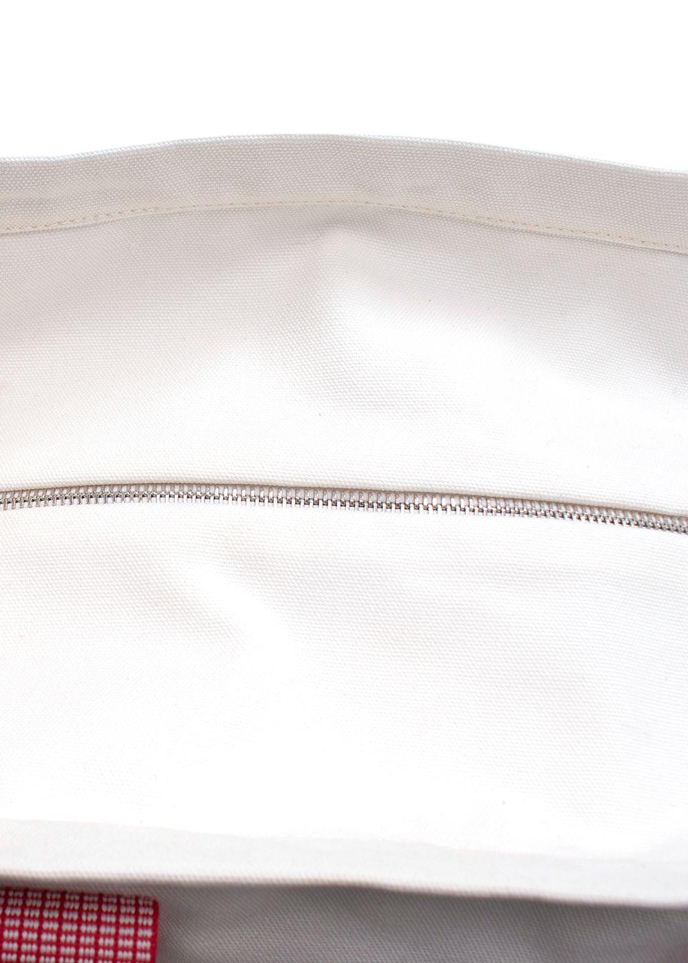 Hermes White Canvas Circus Nappy Tote Bag