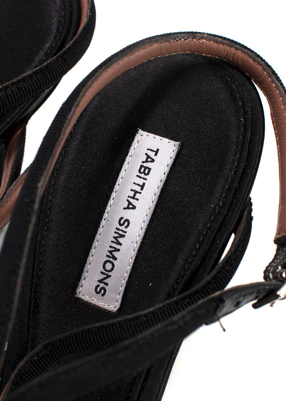 Tabitha Simmons Black Bowrama Caged Heels