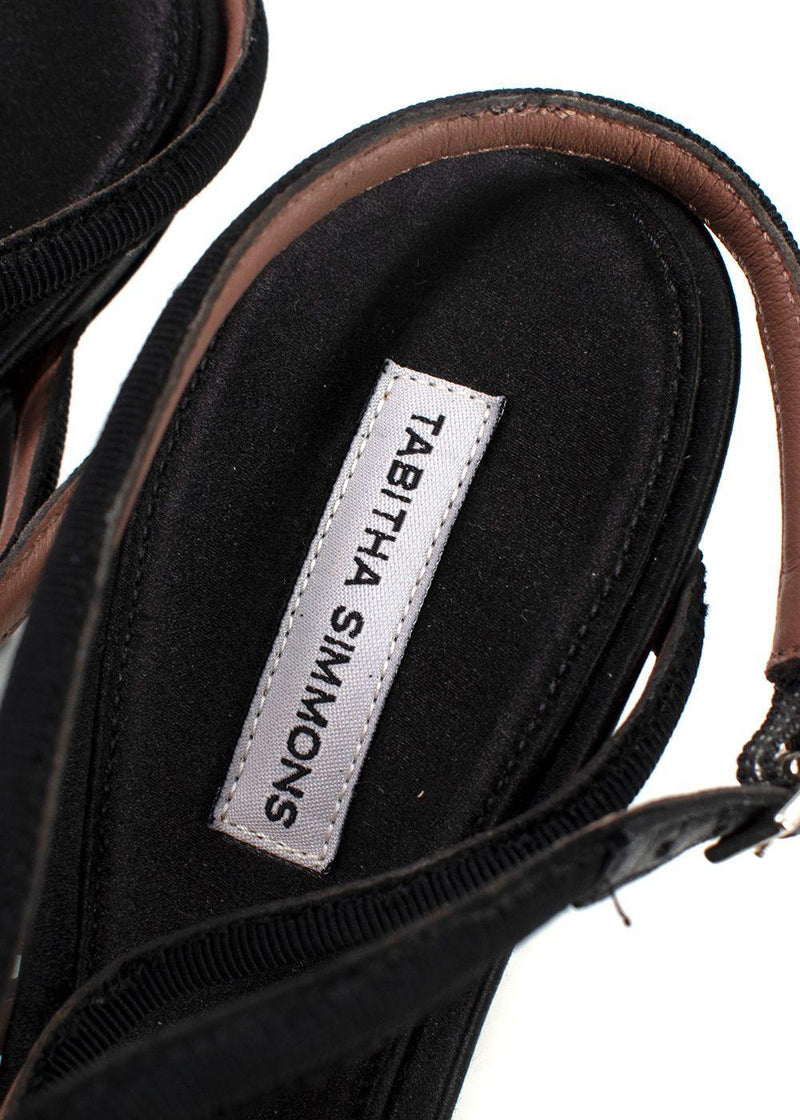 Tabitha Simmons Black Bowrama Caged Heels