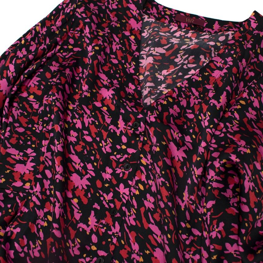 WtR Black Satin Ditzy Floral Maxi Dress