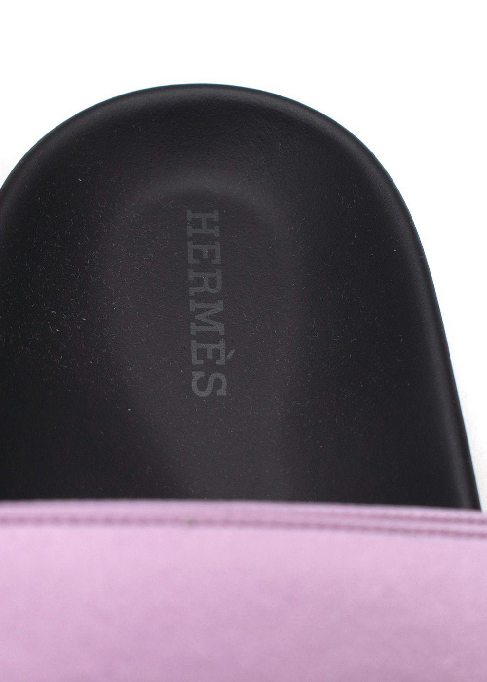 Hermes Chypre Sandals in Rose Peche and Violet Petale