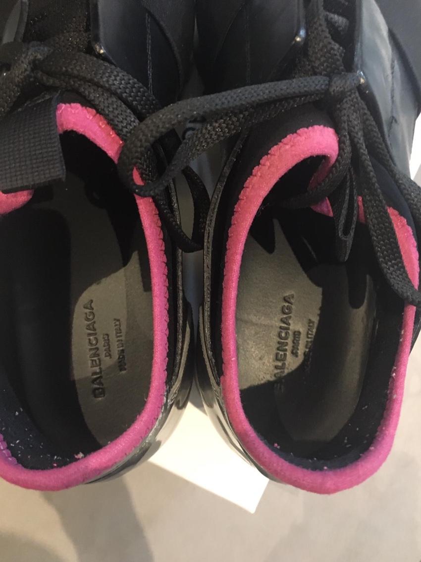 Balenciaga Black/Silver Race Runner Sneakers