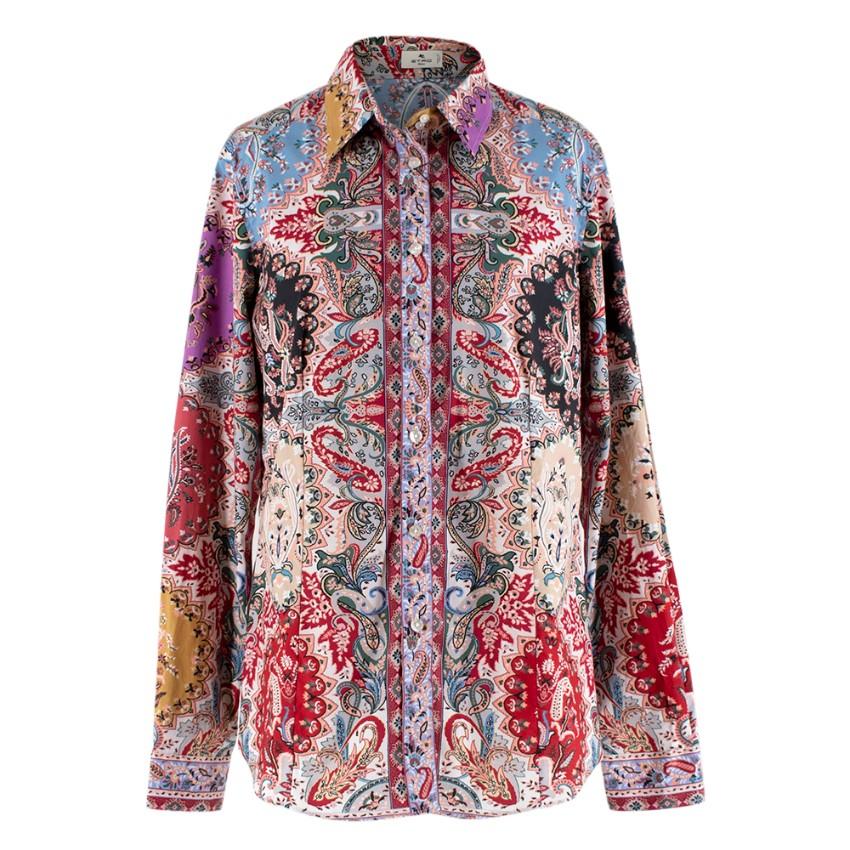 Etro Paisley Print Cotton Slim Fit Shirt