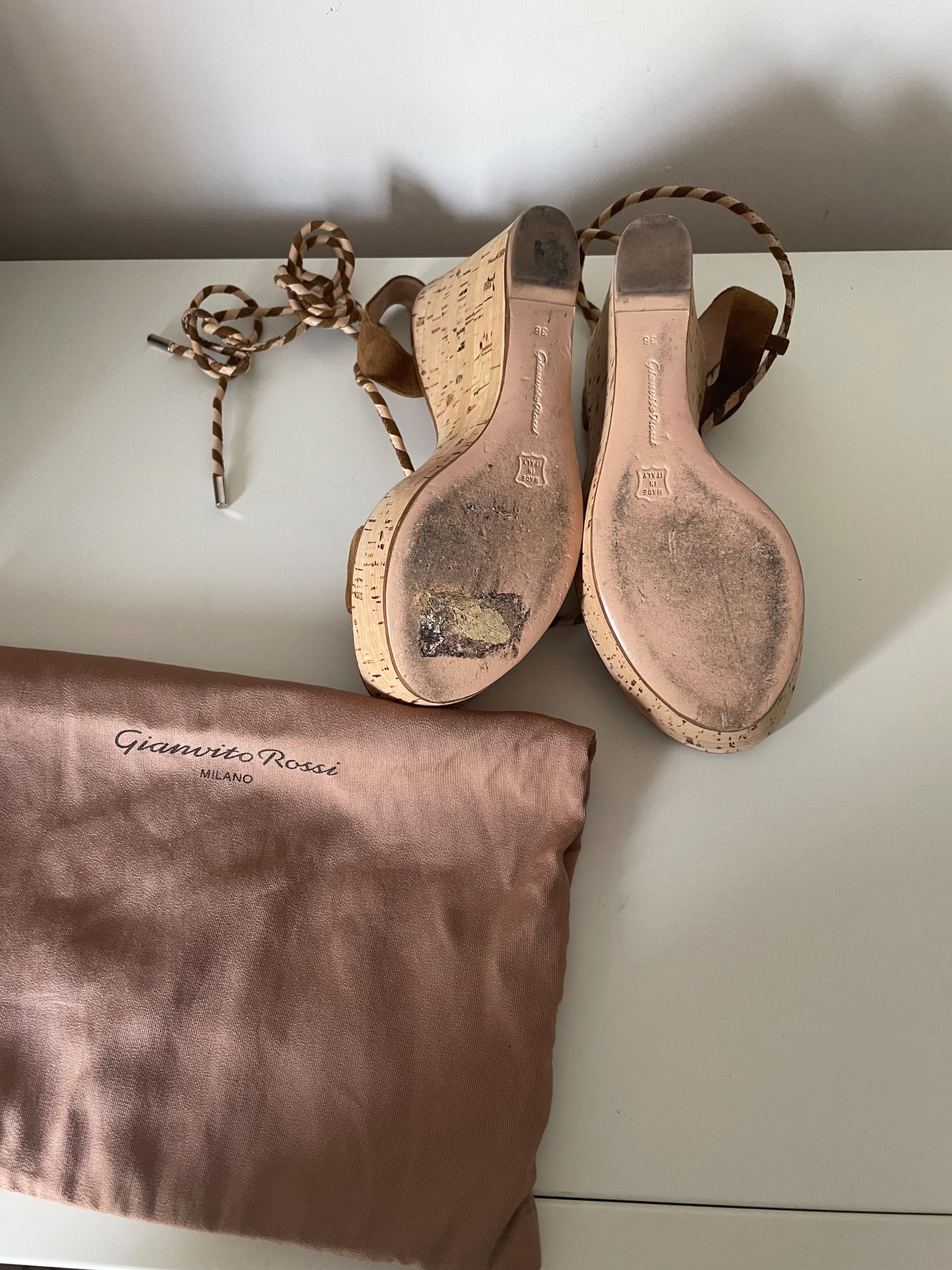 Gianvito Rossi Lace Up Platform Wedges