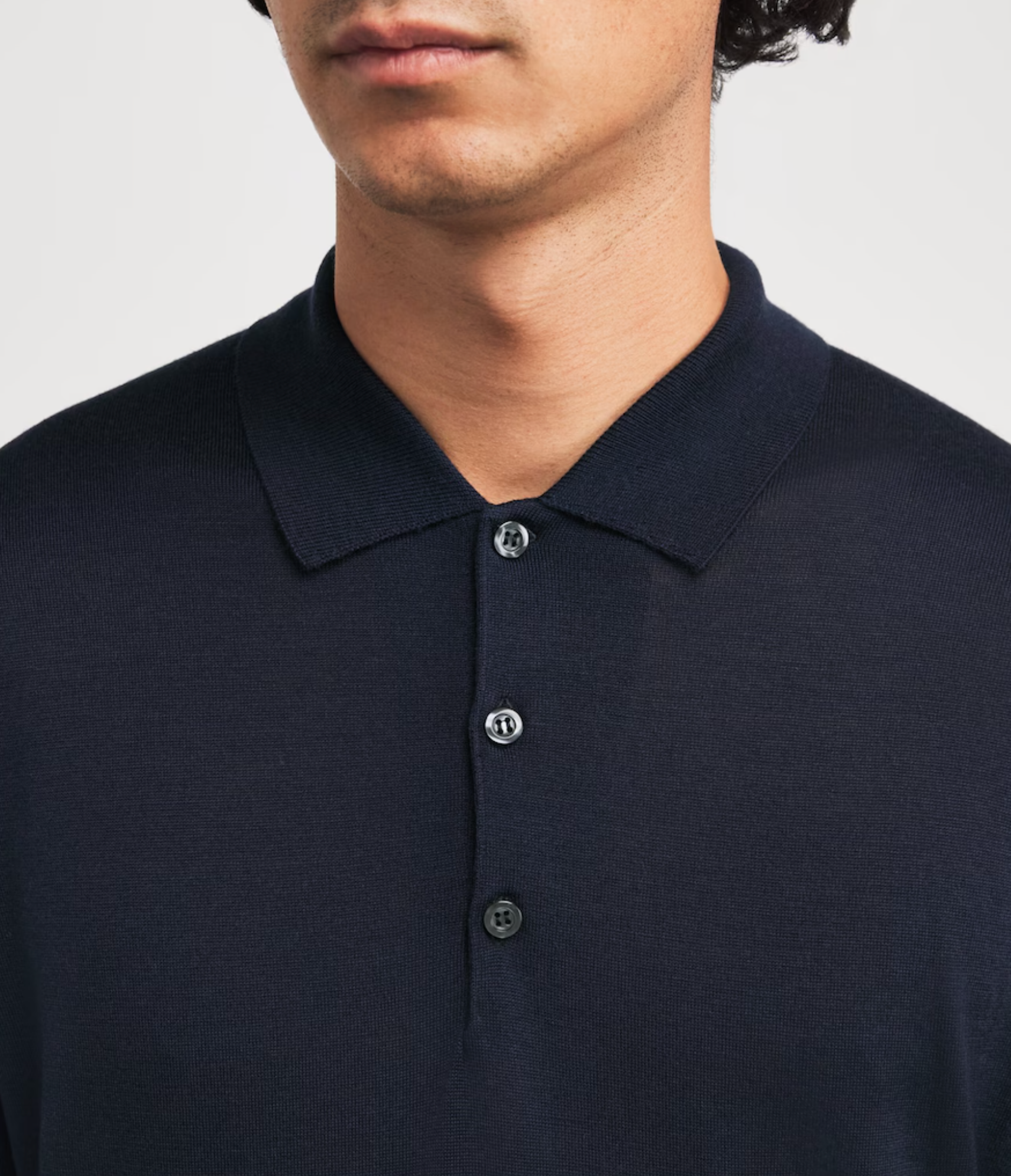 John Smedley Extra Fine Merino Long-Sleeve Herbie Polo Shirt