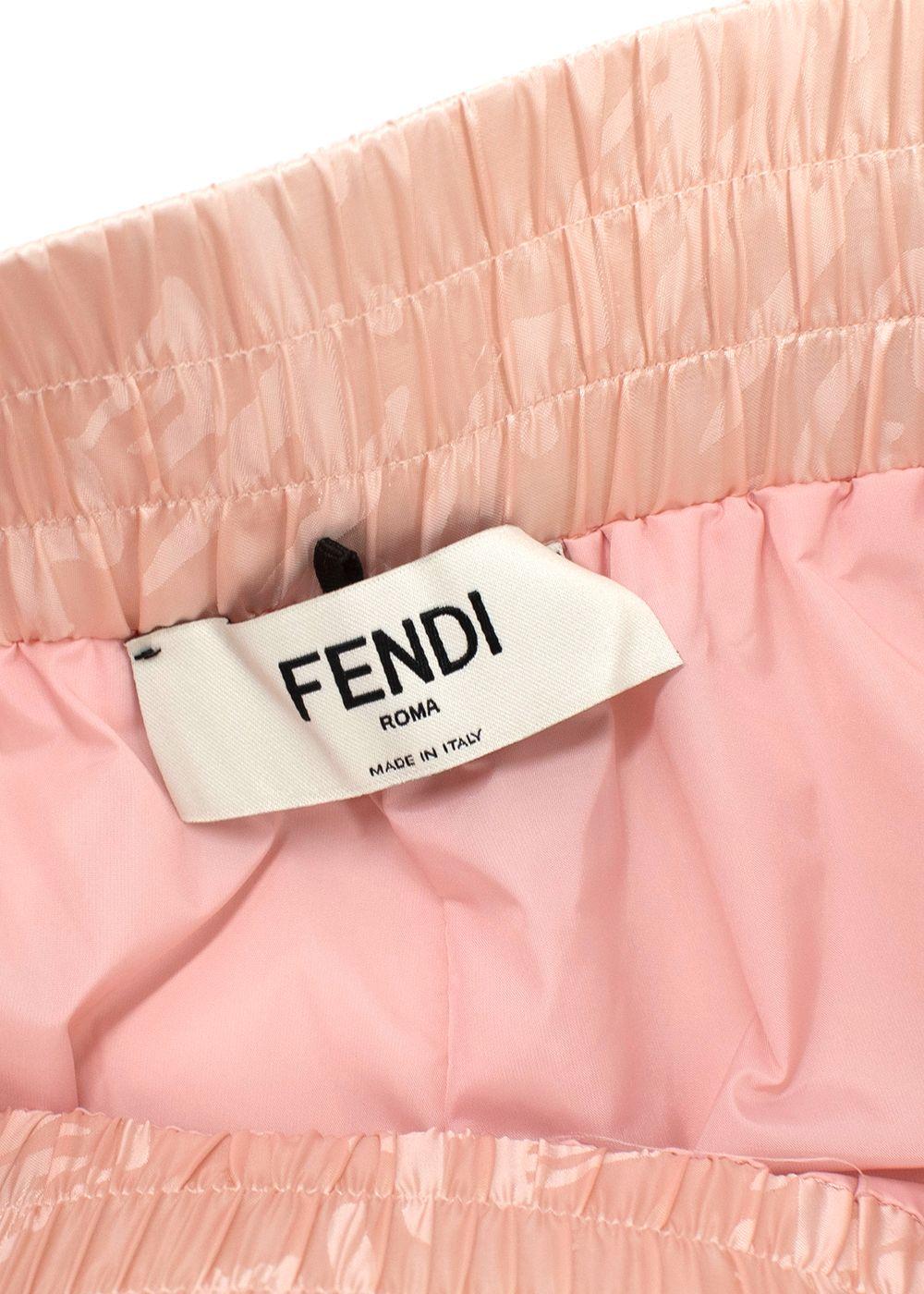 Fendi Pink Monogram Satin Shorts