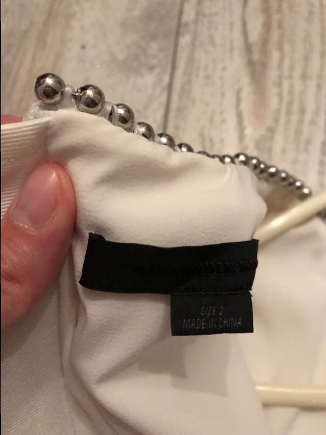Alexander Wang Ecru Embellished Collar Top
