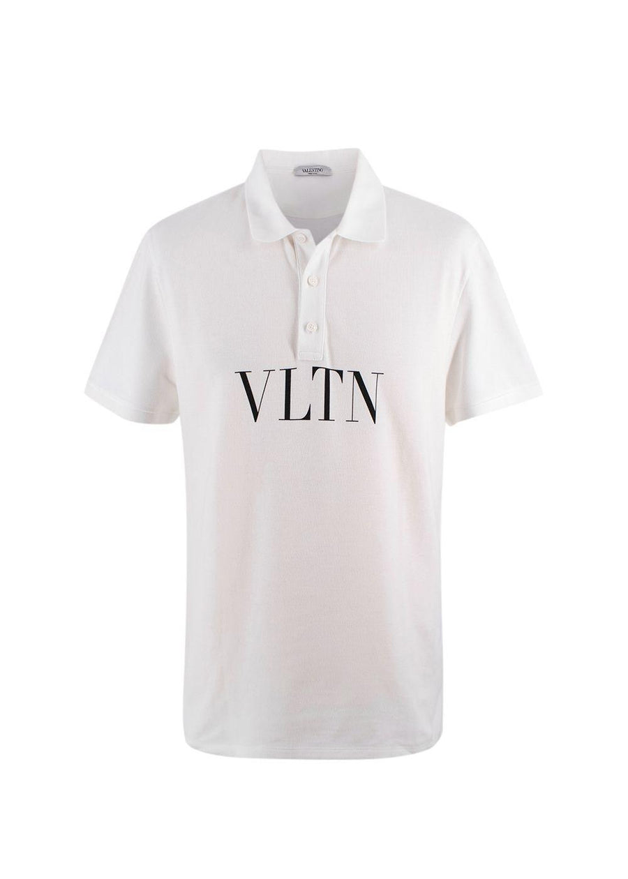 Valentino White Logo Polo T-Shirt