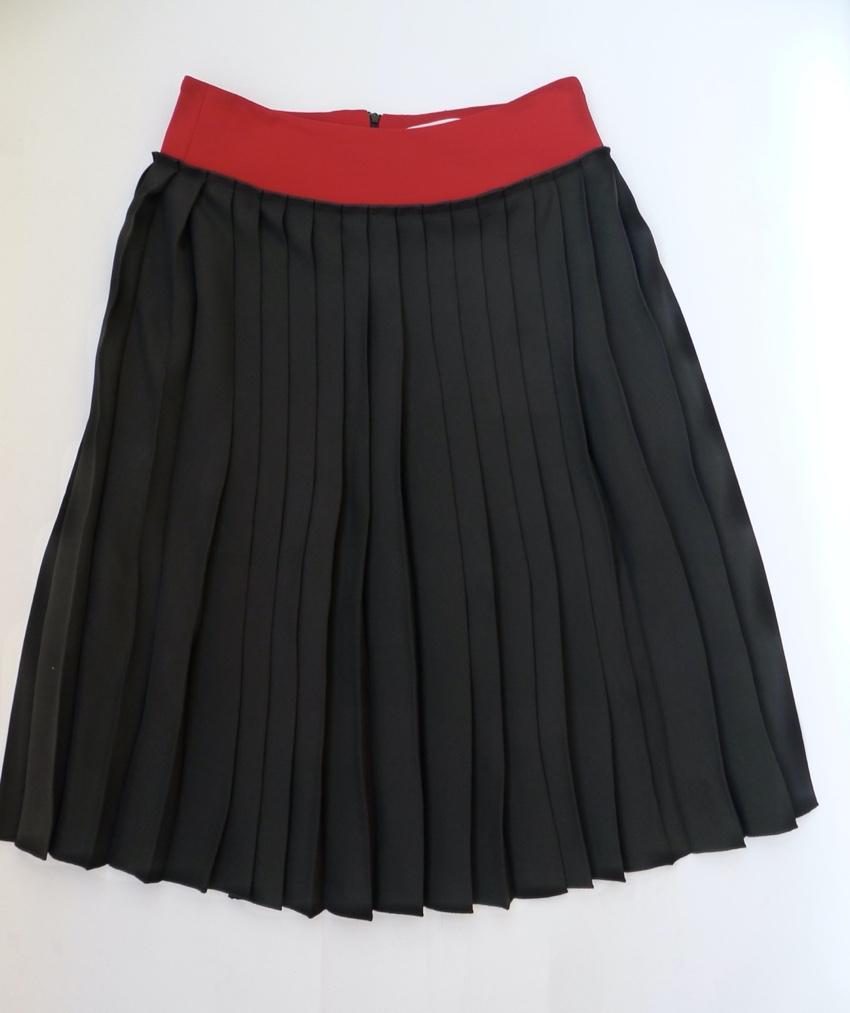 Victoria Beckham Colour-Block Pleated Midi Skirt