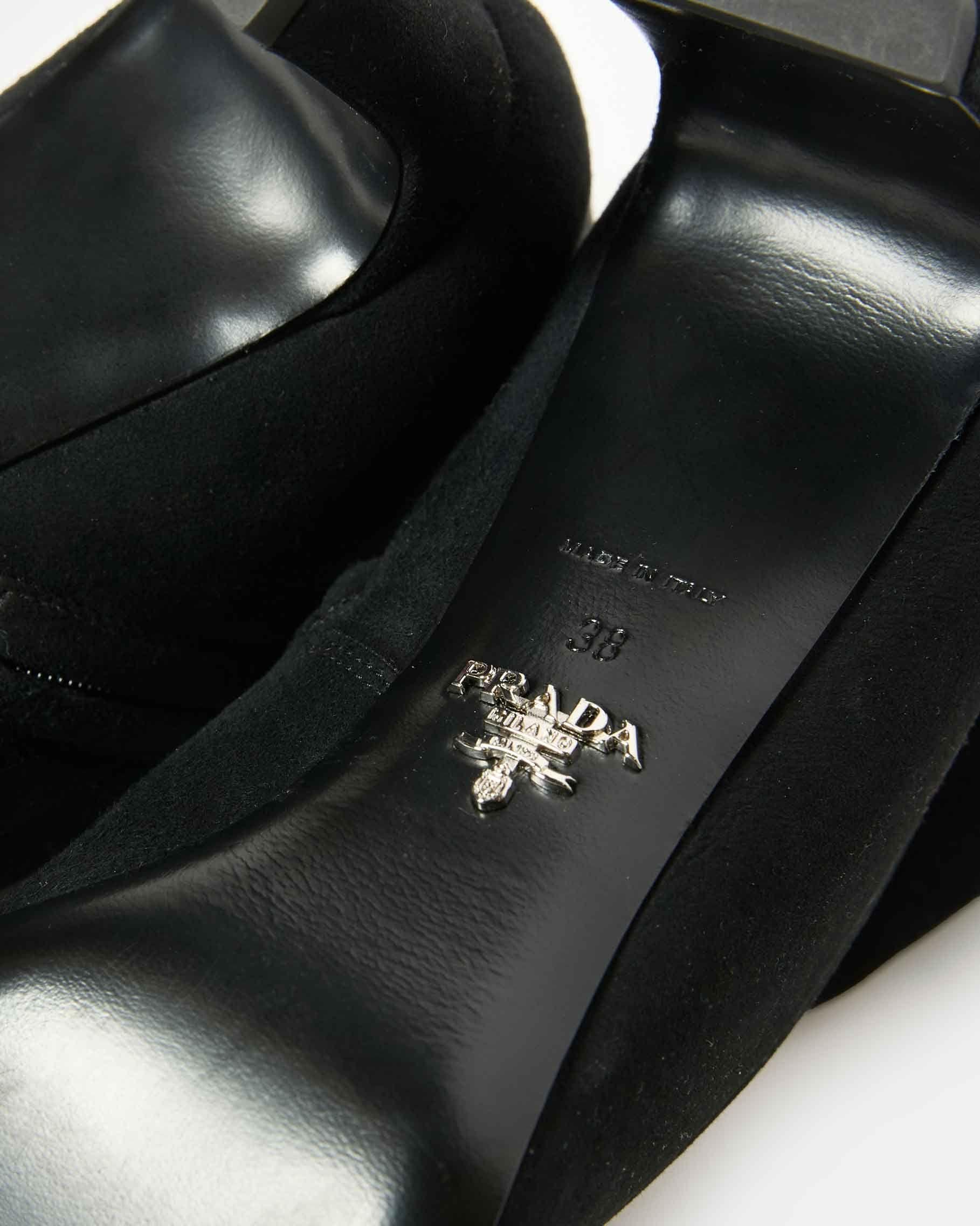 Prada Black Heeled Ankle Boots