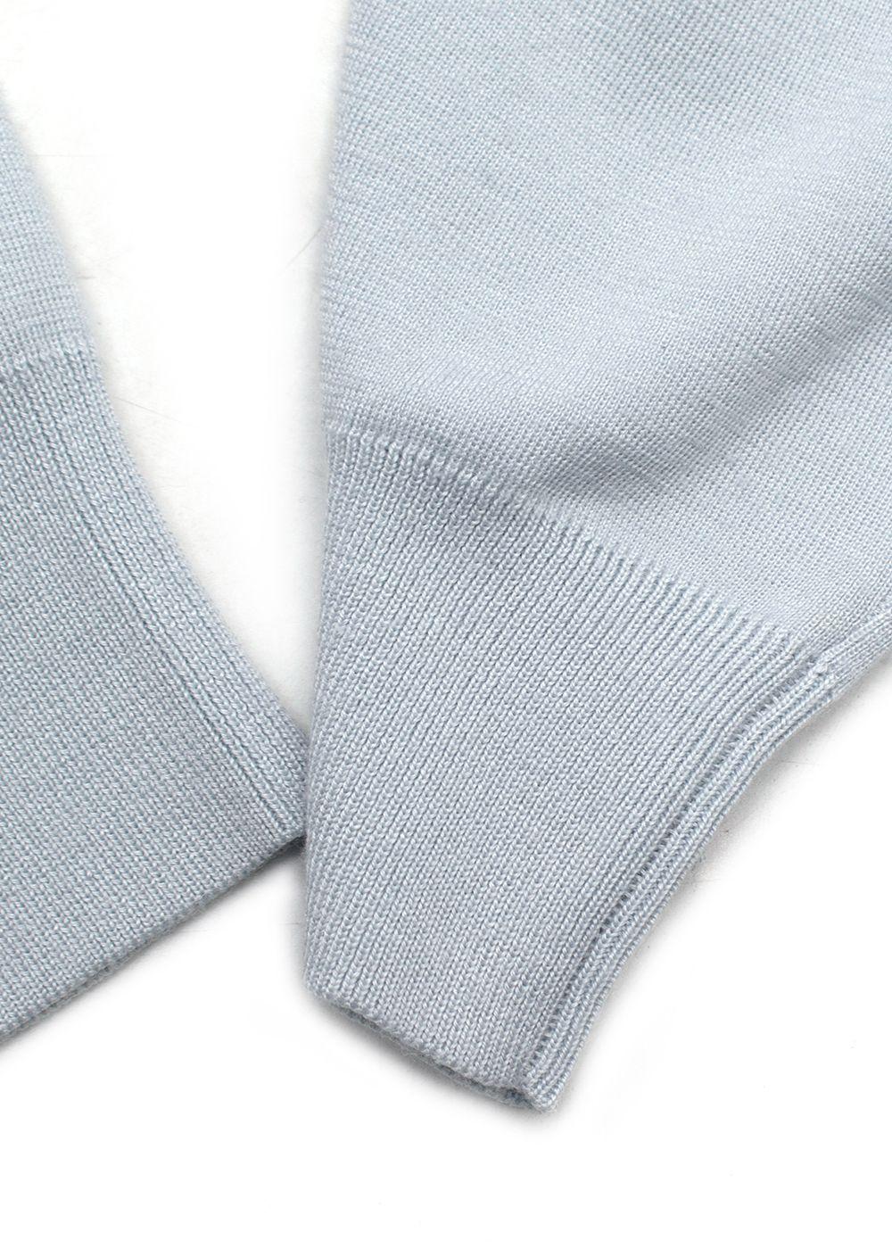 Hermès Pale Blue Silk and Cashmere Blend Knit Sweater