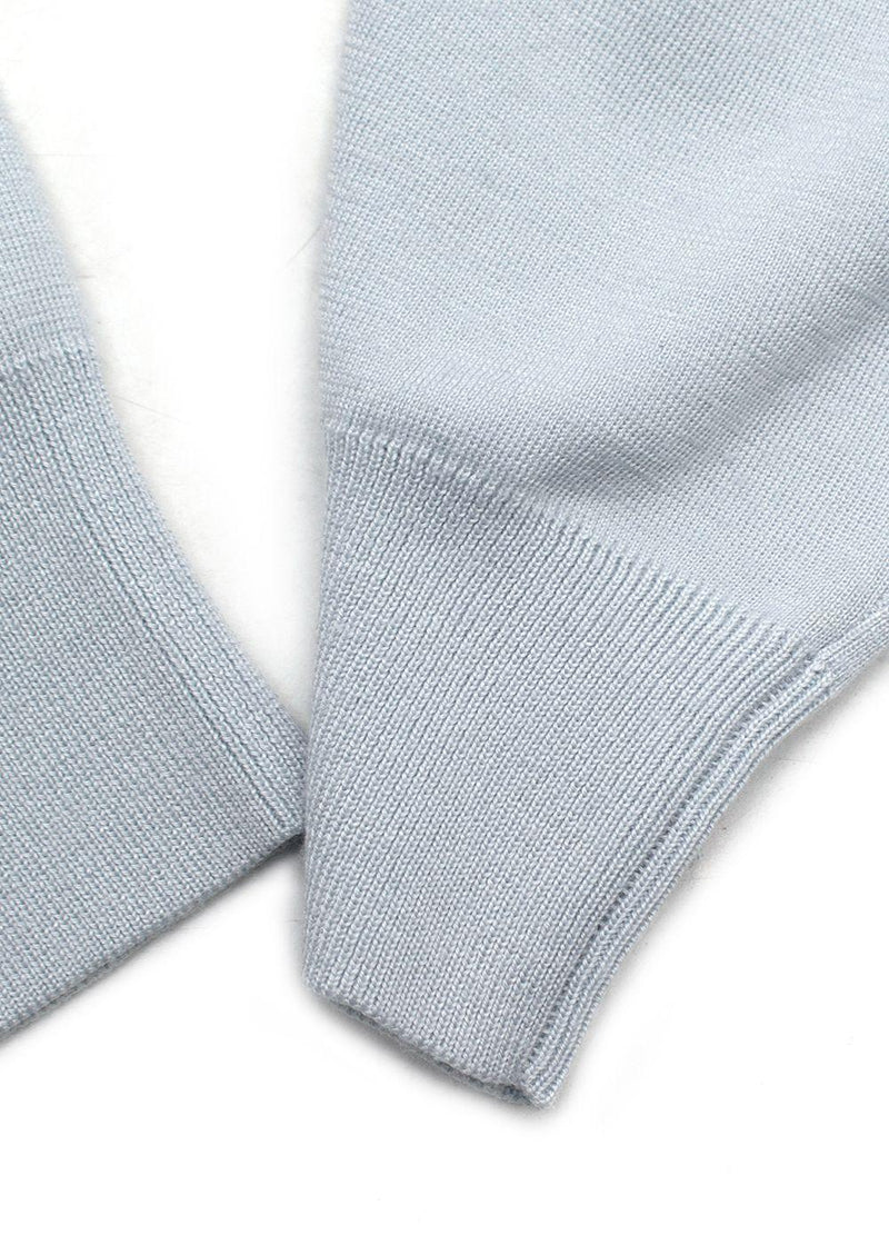 Hermès Pale Blue Silk and Cashmere Blend Knit Sweater