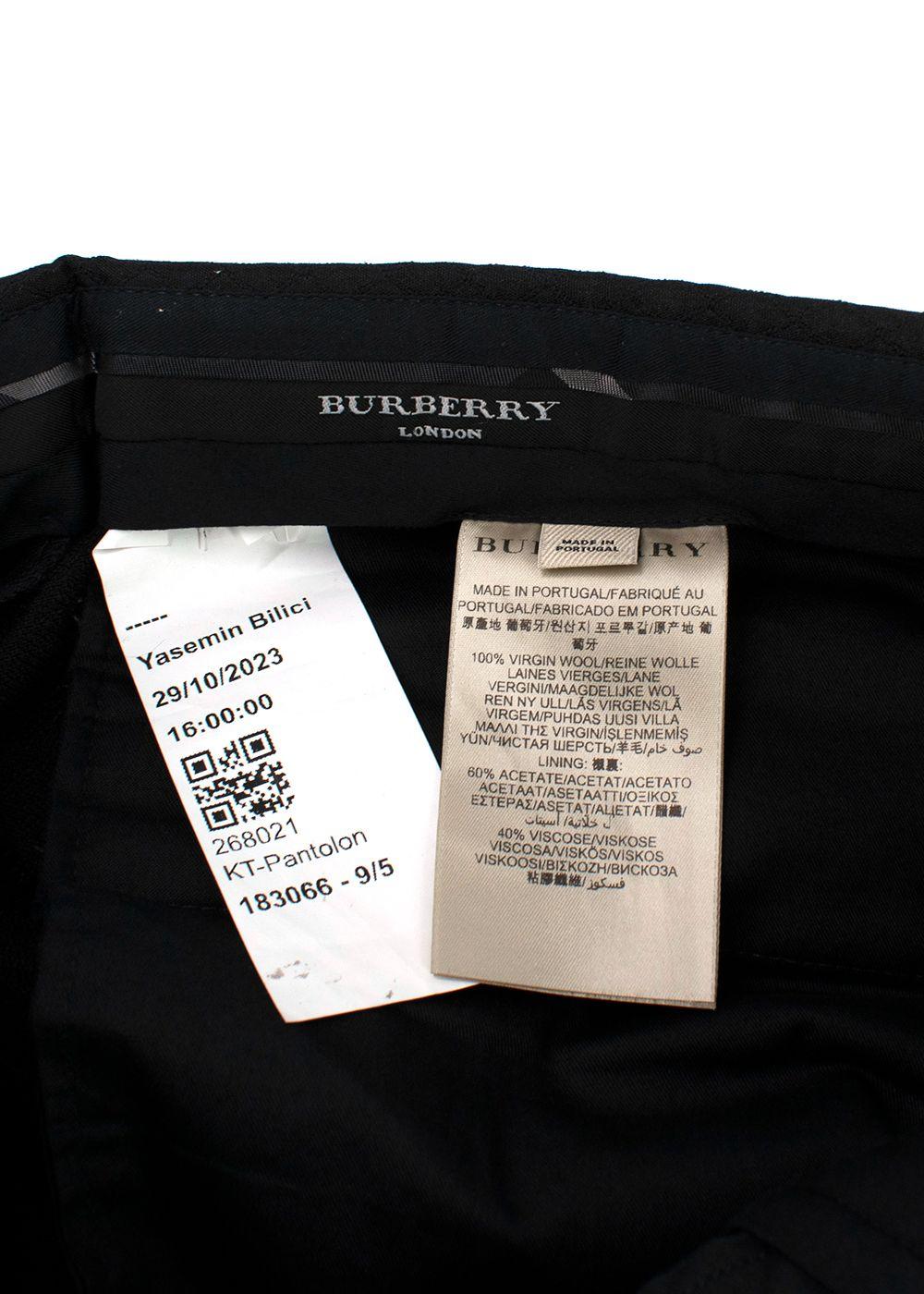 Burberry Black Tailored Wool Trousers