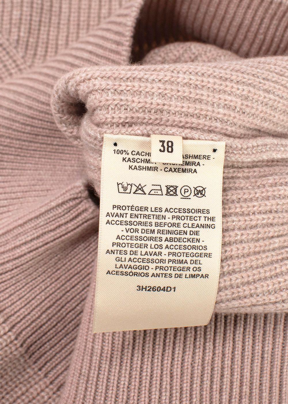 Hermes Blush Pink Ribbed Cashmere Sleeveless Jumper