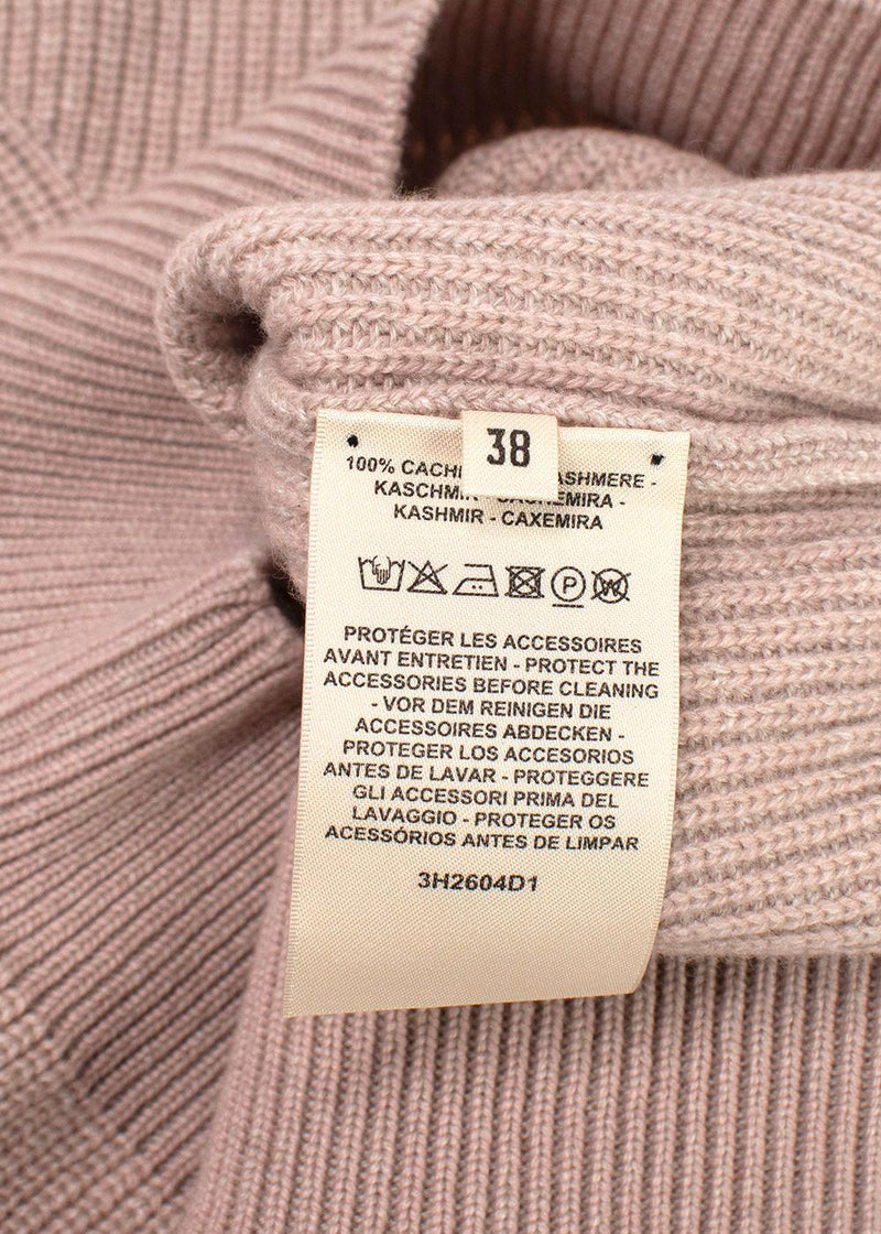 Hermes Blush Pink Ribbed Cashmere Sleeveless Jumper