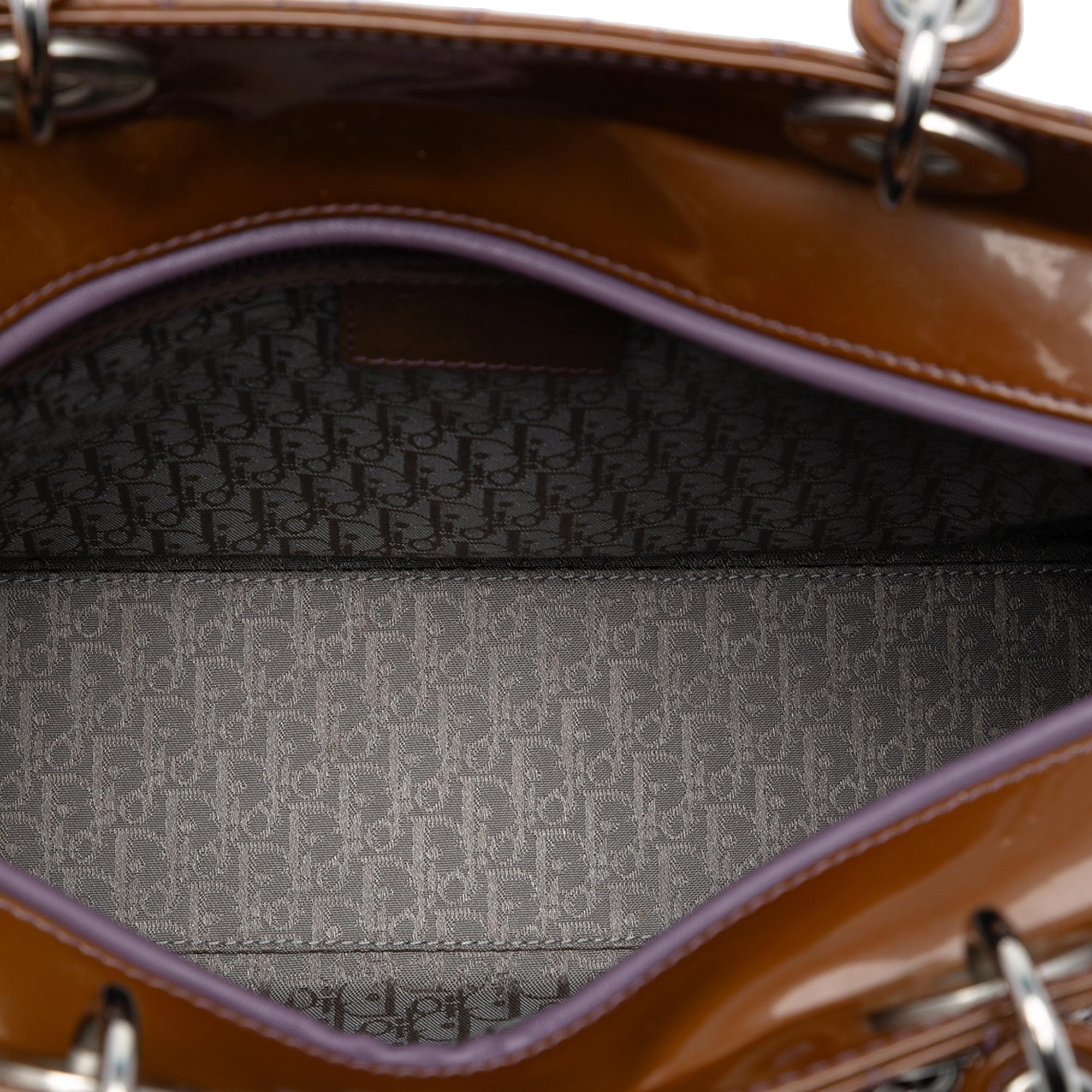 Dior Tan Large Patent Cannage Lady Dior