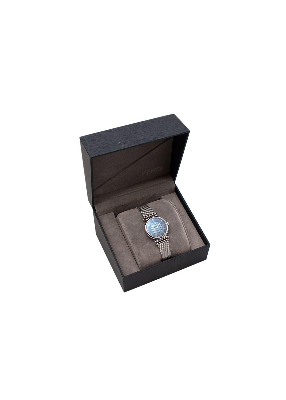 Fendi Palazzo Diamond Marker Mesh Strap Watch