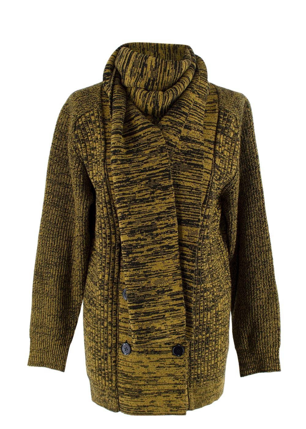 Bottega Veneta Yellow & Black Marl Knit Cardigan