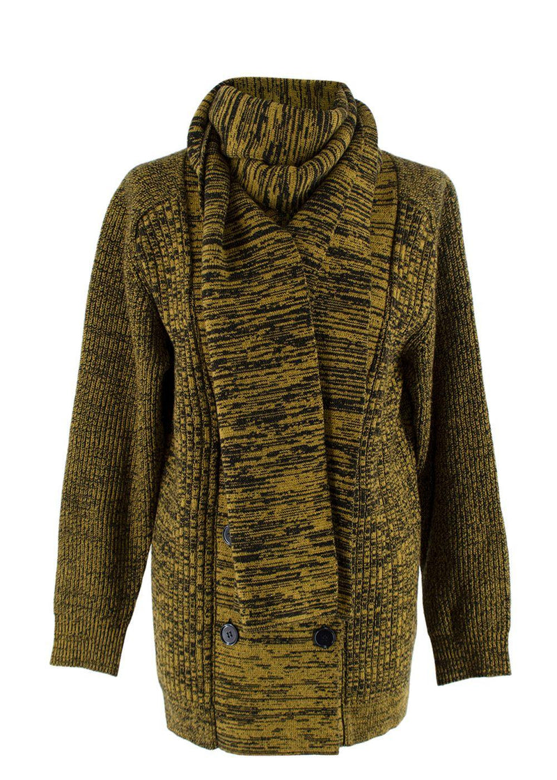 Bottega Veneta Yellow & Black Marl Knit Cardigan