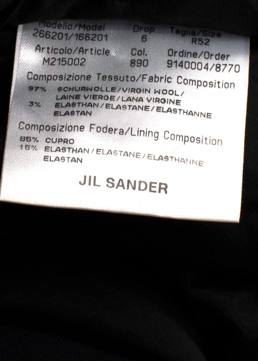 Jil Sander Black Single Breasted Wool Blend Blazer