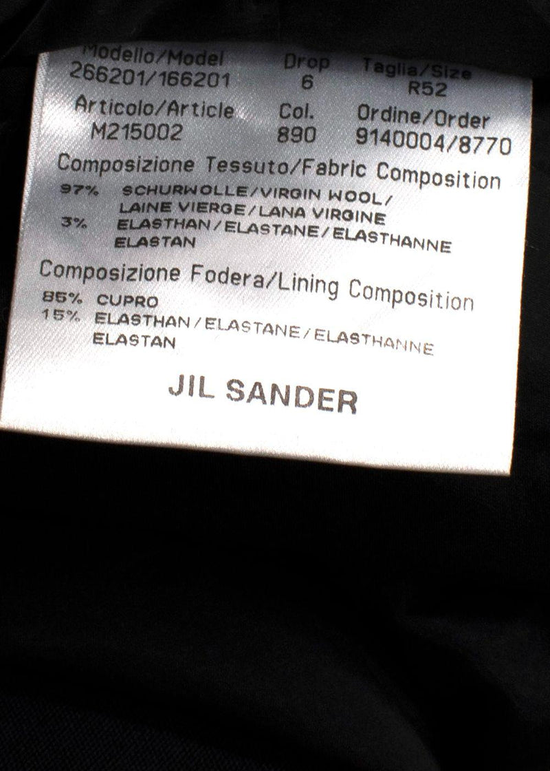 Jil Sander Black Single Breasted Wool Blend Blazer