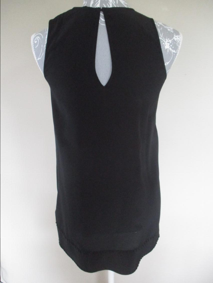 Donna Karan Black 100% Silk Tunic Long Top Made in Italy