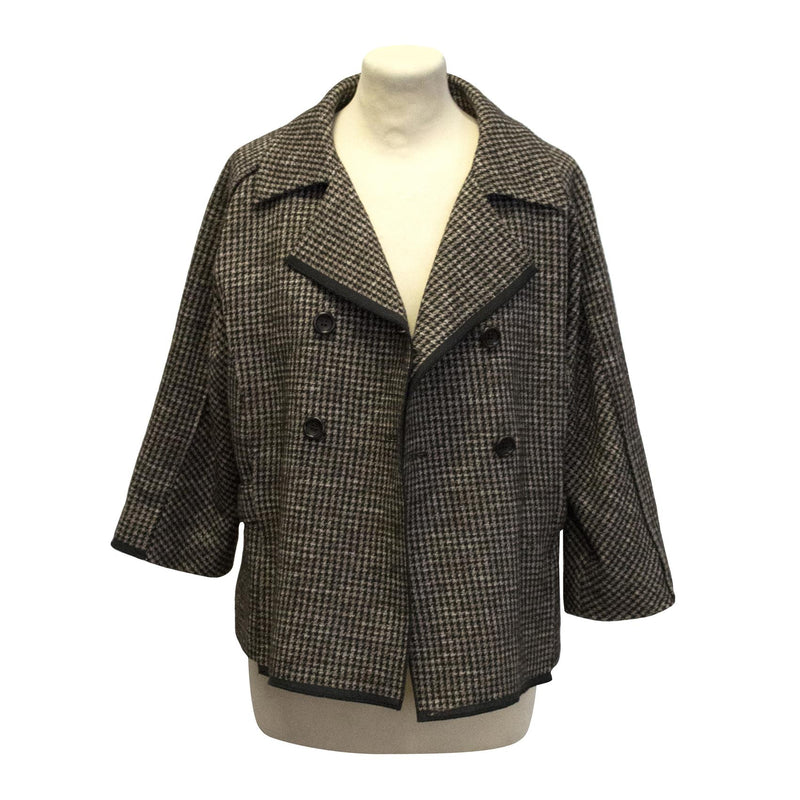 Olivier Strelli Brown Houndstooth Double Breasted Jacket