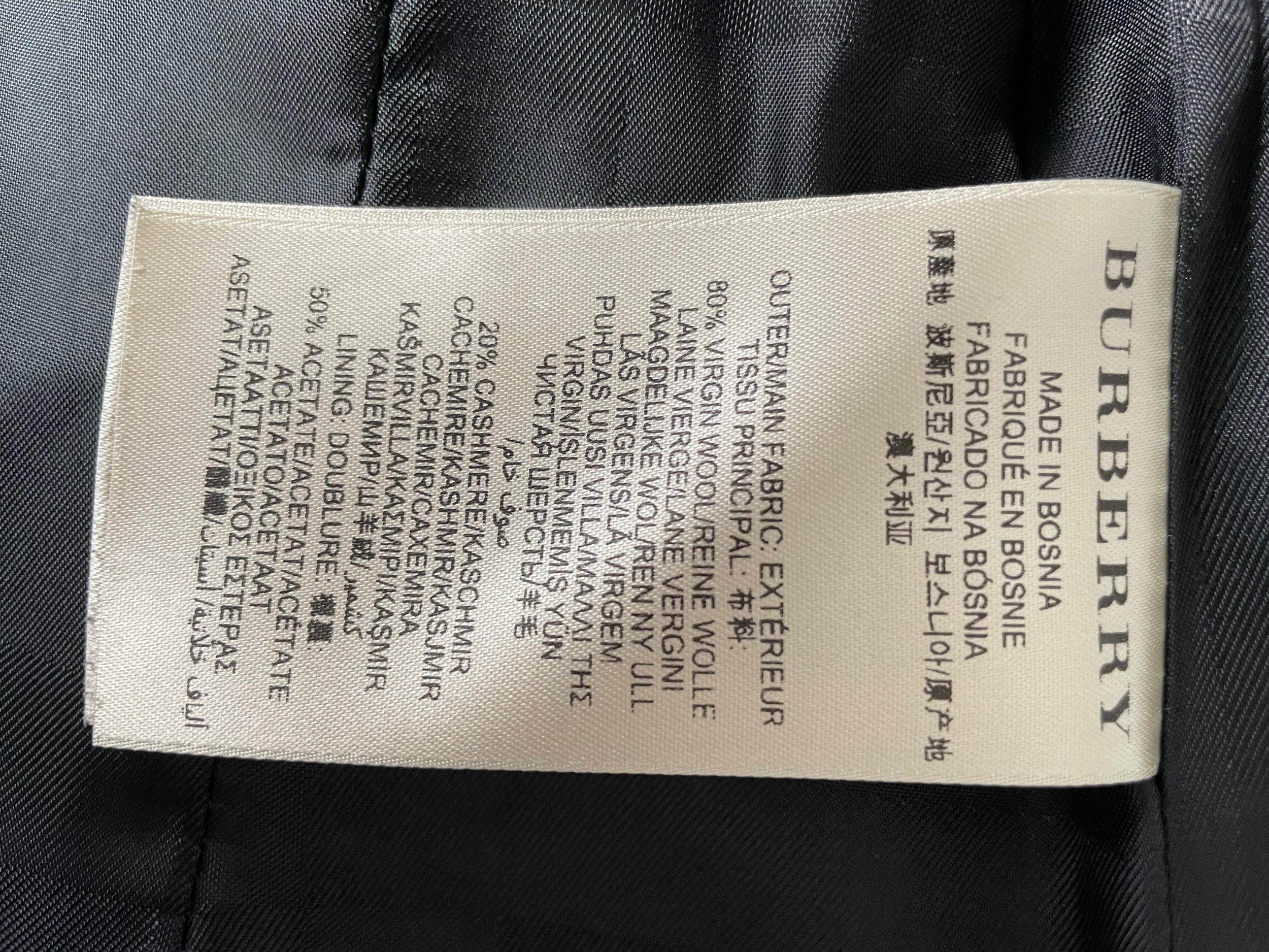 Burberry Black Double Breasted Wool Peacoat